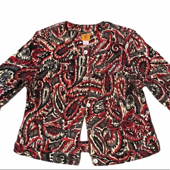 Ruby Rd. Size 14 Jacket Red, Black, Grey, White - Picture 2 of 4